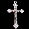 Pendant, Zinc Alloy Jewelry Findings, Cross 23x37mm, Sold by Bag