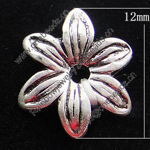 Beads, Zinc Alloy Jewelry Findings, Flower 12mm, Sold by Bag