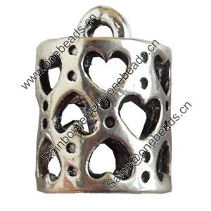 Hollow Bali Pendant Zinc Alloy Jewelry Findings, Lead-free, 11x16mm, Sold by Bag 