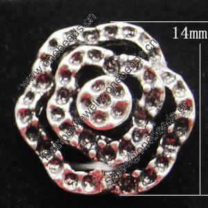 Pendant, Zinc Alloy Jewelry Findings, Flower 14mm, Sold by Bag