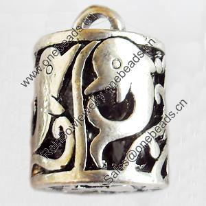 Hollow Bali Pendant Zinc Alloy Jewelry Findings, Lead-free, 11x16mm, Sold by Bag 