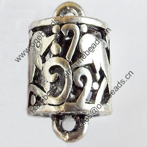 Hollow Bali Connector Zinc Alloy Jewelry Findings, Lead-free, 17x27mm, Sold by Bag 