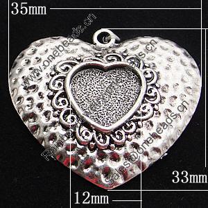 Zinc Alloy Cabochon Settings, Outside diameter:35x33mm, Interior diameter:12mm, Sold by Bag