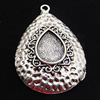Zinc Alloy Cabochon Settings, Outside diameter:29x43mm, Interior diameter:11x15mm, Sold by Bag