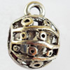 Hollow Bali Connector Zinc Alloy Jewelry Findings, Lead-free, 13x19mm Hole:2.5mm, Sold by Bag 