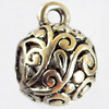 Hollow Bali Connector Zinc Alloy Jewelry Findings, Lead-free, 9x14mm Hole:2mm, Sold by Bag 