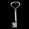 Pendant, Zinc Alloy Jewelry Findings, Key 20x52mm, Sold by Bag