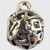 Hollow Bali Connector Zinc Alloy Jewelry Findings, Lead-free, 13x19mm Hole:2.5mm, Sold by Bag 