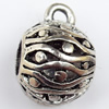 Hollow Bali Connector Zinc Alloy Jewelry Findings, Lead-free, 9x14mm Hole:2mm, Sold by Bag 