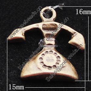 Pendant, Zinc Alloy Jewelry Findings, 15x16mm, Sold by Bag