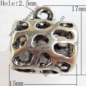 Hollow Bali Connector Zinc Alloy Jewelry Findings, Lead-free, 15x17mm Hole:2.5mm, Sold by Bag 