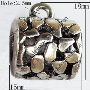 Hollow Bali Connector Zinc Alloy Jewelry Findings, Lead-free, 15x18mm Hole:2.5mm, Sold by Bag 