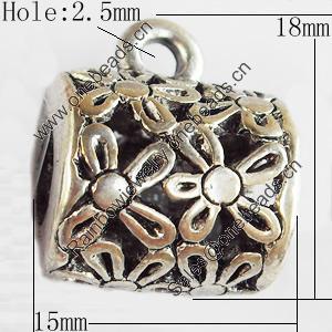 Hollow Bali Connector Zinc Alloy Jewelry Findings, Lead-free, 15x18mm Hole:2.5mm, Sold by Bag 