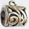 Hollow Bali Connector Zinc Alloy Jewelry Findings, Lead-free, 15x18mm Hole:2.5mm, Sold by Bag 