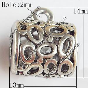 Hollow Bali Connector Zinc Alloy Jewelry Findings, Lead-free, 13x14mm Hole:2mm, Sold by Bag 