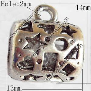 Hollow Bali Connector Zinc Alloy Jewelry Findings, Lead-free, 13x14mm Hole:2mm, Sold by Bag 