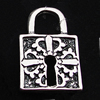 Pendant, Zinc Alloy Jewelry Findings, Lock 16x27mm, Sold by Bag