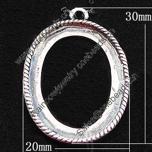 Zinc Alloy Cabochon Settings, 20x30mm, Sold by Bag