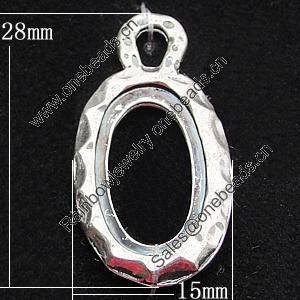 Zinc Alloy Cabochon Settings, 28x15mm, Sold by Bag