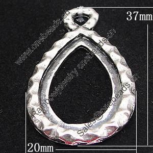 Zinc Alloy Cabochon Settings, 20x37mm, Sold by Bag
