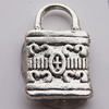 Pendant, Zinc Alloy Jewelry Findings, Lock 7x12mm, Sold by Bag