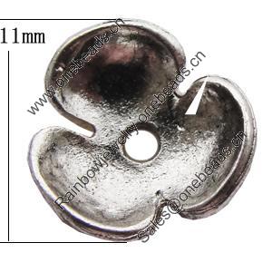 Beads, Zinc Alloy Jewelry Findings, Flower 11mm, Sold by Bag