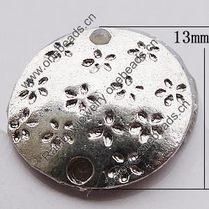 Pendant, Zinc Alloy Jewelry Findings, Flat Round 13mm, Sold by Bag