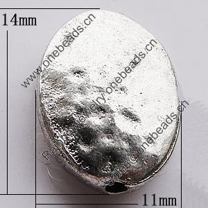 Pendant, Zinc Alloy Jewelry Findings, Flat Oval 11x14mm, Sold by Bag