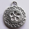 Pendant, Zinc Alloy Jewelry Findings, Flat Round 14x18mm, Sold by Bag