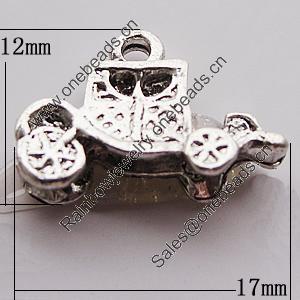 Pendant, Zinc Alloy Jewelry Findings, 17x12mm, Sold by Bag