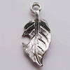 Pendant, Zinc Alloy Jewelry Findings, Leaf 9x22mm, Sold by Bag
