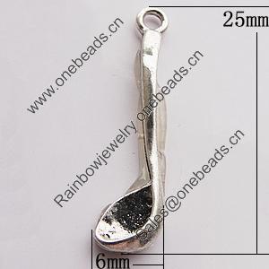 Pendant, Zinc Alloy Jewelry Findings, 6x25mm, Sold by Bag