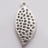 Pendant, Zinc Alloy Jewelry Findings, leaf 12x26mm, Sold by Bag