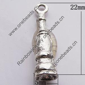 Pendant, Zinc Alloy Jewelry Findings, 5x22mm, Sold by Bag