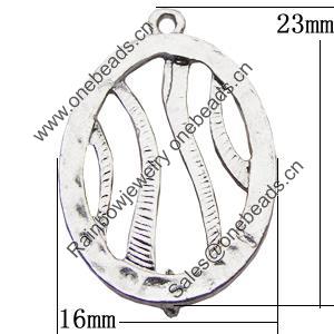Connectors Zinc Alloy Jewelry Findings, Flat Oval 16x23mm, Sold by Bag