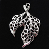 Pendant, Zinc Alloy Jewelry Findings, Leaf 24x38mm, Sold by Bag