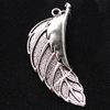 Pendant, Zinc Alloy Jewelry Findings, Leaf 19x45mm, Sold by Bag