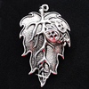 Pendant, Zinc Alloy Jewelry Findings, Leaf 28x46mm, Sold by Bag