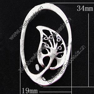 Pendant, Zinc Alloy Jewelry Findings, 19x34mm, Sold by Bag