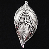 Pendant, Zinc Alloy Jewelry Findings, Leaf 25x51mm, Sold by Bag