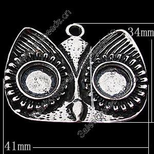 Pendant, Zinc Alloy Jewelry Findings, 41x34mm, Sold by Bag