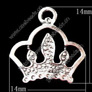 Pendant, Zinc Alloy Jewelry Findings, 14x14mm, Sold by Bag