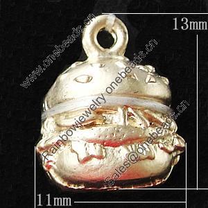 Pendant, Zinc Alloy Jewelry Findings, 11x13mm, Sold by Bag