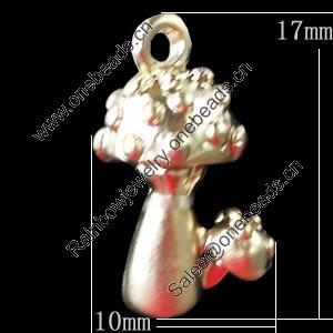 Pendant, Zinc Alloy Jewelry Findings, 10x17mm, Sold by Bag