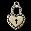 Pendant, Zinc Alloy Jewelry Findings, Lock 12x20mm, Sold by Bag