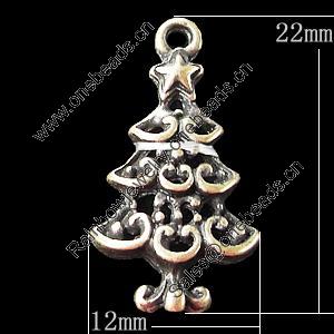 Pendant, Zinc Alloy Jewelry Findings, Tree 12x22mm, Sold by Bag