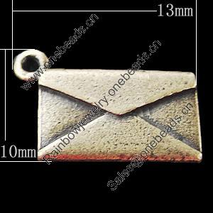 Pendant, Zinc Alloy Jewelry Findings, 13x10mm, Sold by Bag
