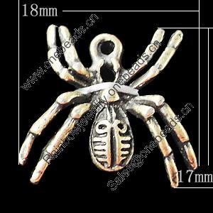 Pendant, Zinc Alloy Jewelry Findings, Animal 18x17mm, Sold by Bag