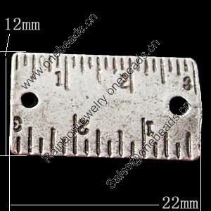 Connectors, Zinc Alloy Jewelry Findings, Rectangle 22x12mm, Sold by Bag
