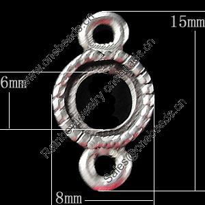 Zinc Alloy Connectors Settings, Outside diameter:8x15mm, Interior diameter:6mm, Sold by Bag